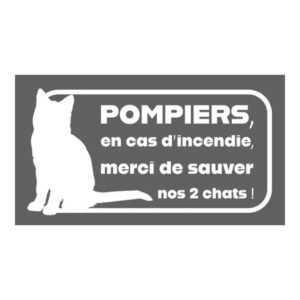 Pet Alert Pompiers – Chats (lettrage) – autocollant Pet Alert en lettres découpées