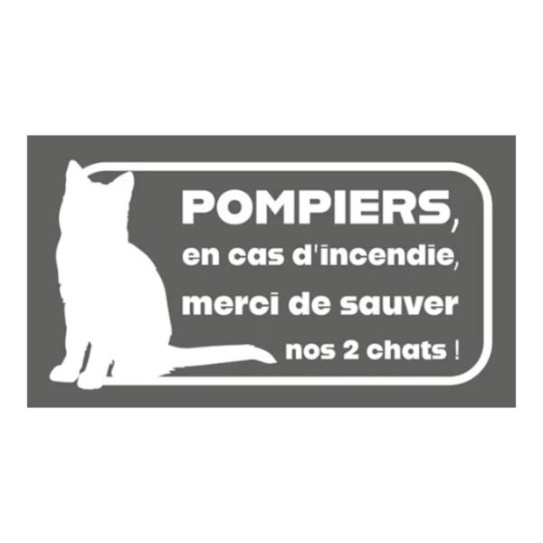 Pet Alert Pompiers – Chats (lettrage) – autocollant Pet Alert en lettres découpées