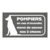 Pet Alert Pompiers – Chiens (lettrage) – autocollant Pet Alert en lettres découpées