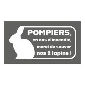 Pet Alert Pompiers – Lapins (lettrage) – autocollant Pet Alert en lettres découpées