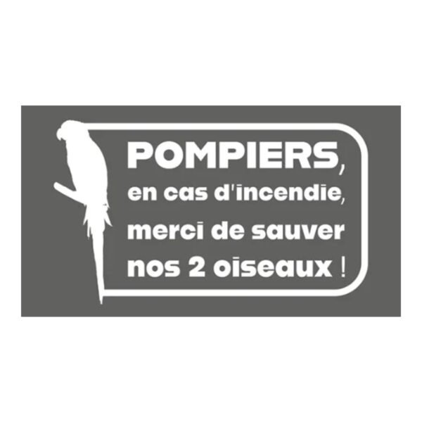 Pet Alert Pompiers – Oiseaux (lettrage) – autocollant Pet Alert en lettres découpées